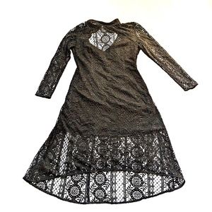 Nordstrom Adelyn Rae  black cotton long sleeve lace dress. medium. worn once.